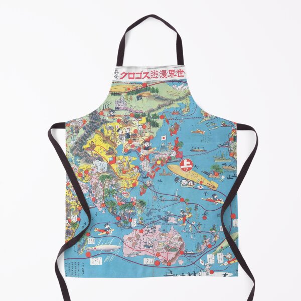 Item preview, Japanese Cartoon Map of the World designed and sold by redoARTstore.