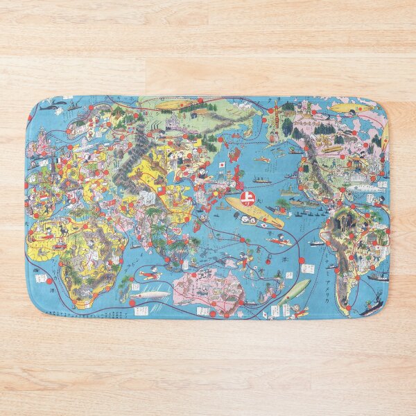 Item preview, Japanese Cartoon Map of the World designed and sold by redoARTstore.
