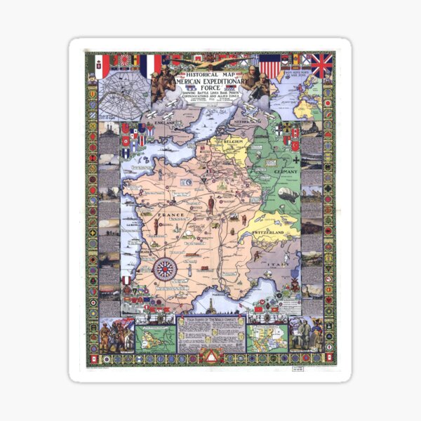 "Historical Map of World War 1" Sticker for Sale by redoARTstore ...