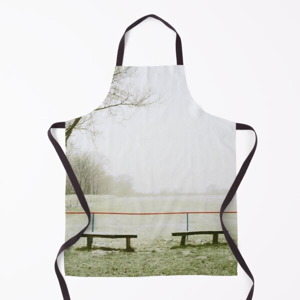 Item preview, Four benches at the football field in winter, Piliscsev designed and sold by Istvan Ocztos.