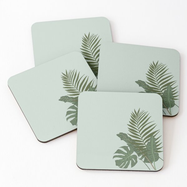 Item preview, Abstract Jungle Pattern with Tropical Pastel Green Colors Leaves.  designed and sold by digoarpi.