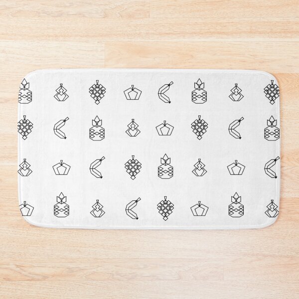 Item preview, Minimal style geometric shape fruits pattern in black and white designed and sold by CiniArt.