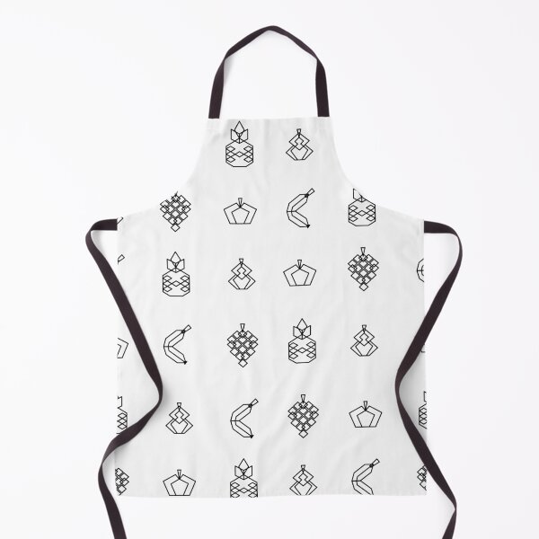 Item preview, Minimal style geometric shape fruits pattern in black and white designed and sold by CiniArt.