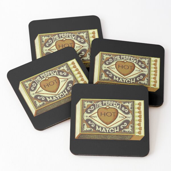Item preview, Cute vintage art of retro matchbox with heart and quote in black  designed and sold by NikaS-art.