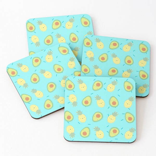 Item preview, Cute kawaii avocado and pineapple  designed and sold by NatalieOlan.