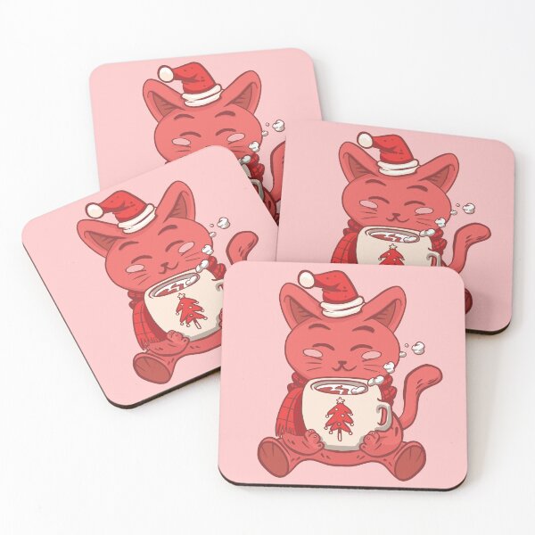 Item preview, Cute Cat with Hot Chocolate Christmas designed and sold by Piztees.