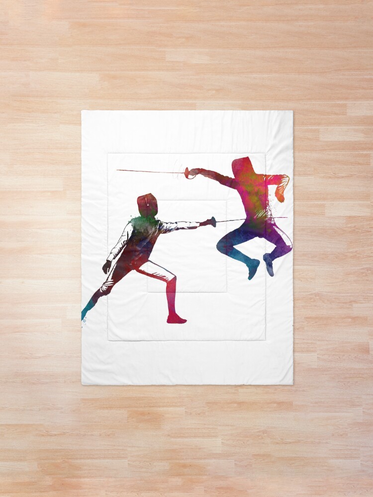 Alternate view of fencing sport art #fencing #sport Comforter