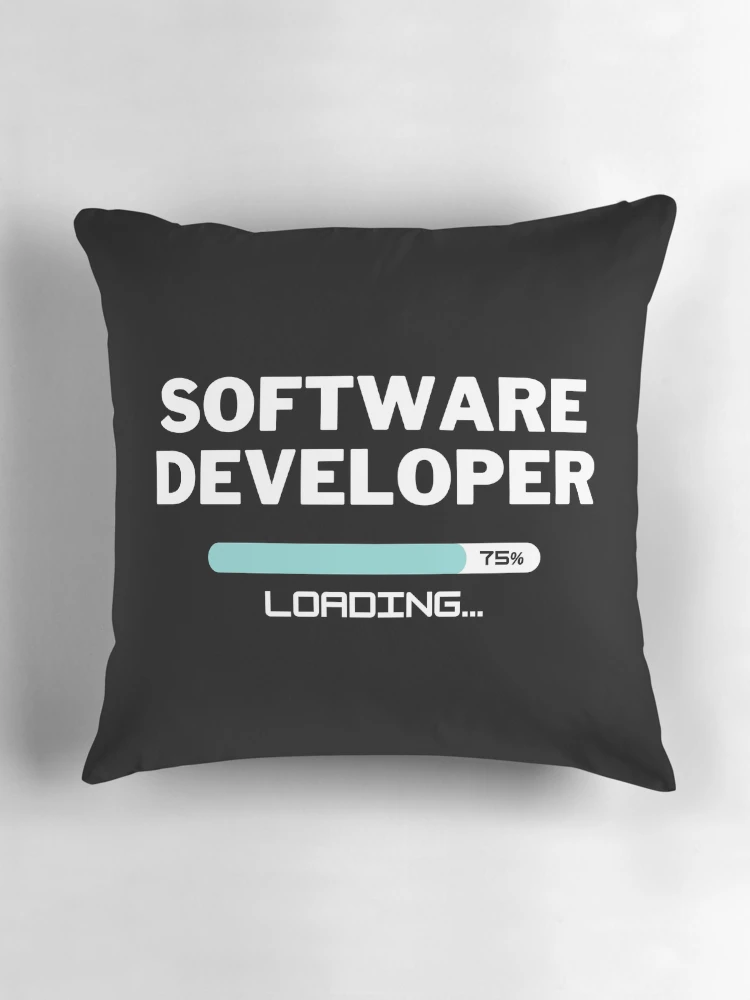Thumbnail 3 of 4, Pillow, Future Software Developer Loading In Progress designed and sold by livegood.
