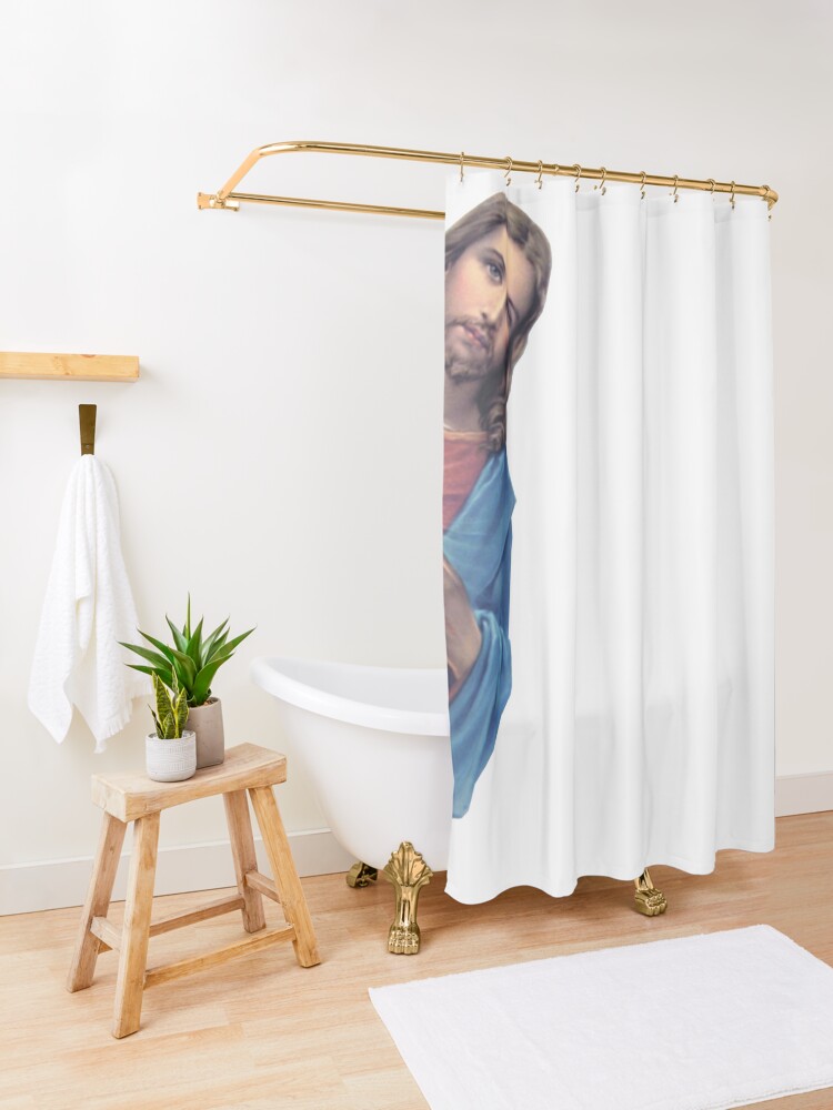 Alternate view of Jesus is watching you - meme Shower Curtain