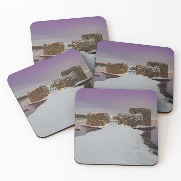 Item preview, Purple Sunrise At The Snowy Chasewater Castle designed and sold by rawshutterbug.