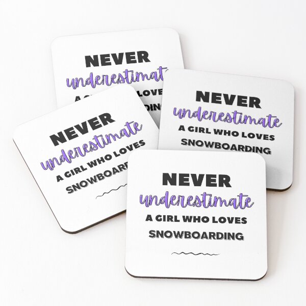 Item preview, Never underestimate a girl who loves snowboarding designed and sold by TheGreenGoat.