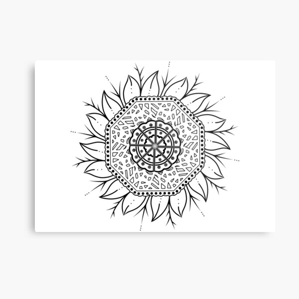 Geometric Radial Design Metal Print