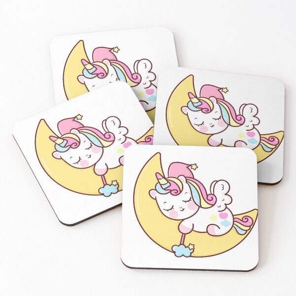 Item preview, Cute unicorn Pegasus sleep pony cartoon on moon holding cloud wand magic sleeping time for sweet dream designed and sold by vividdiy8.