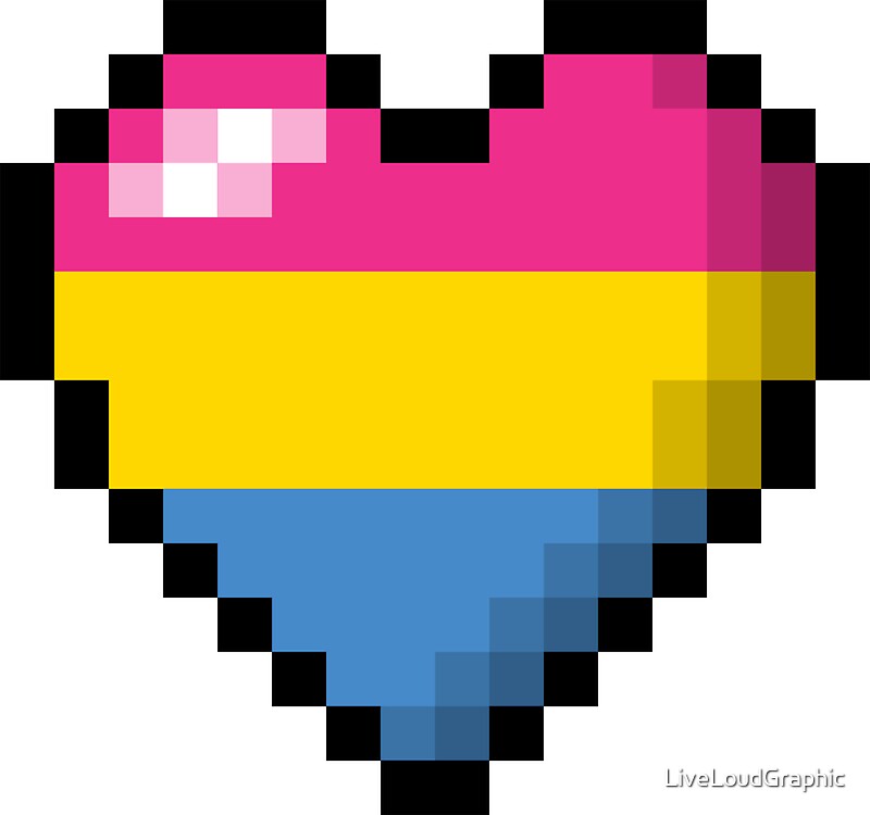 Pansexual Pixel Heart Stickers By Liveloudgraphic Redbubble