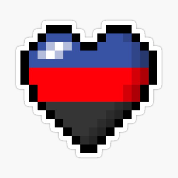 Polyamory Pride Holographic Pixel Heart Stickers Decal for Laptop Hard Hat Phone Water Bottle 