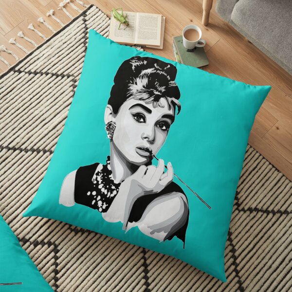 Audrey Hepburn Hepburn black and white Floor Pillow