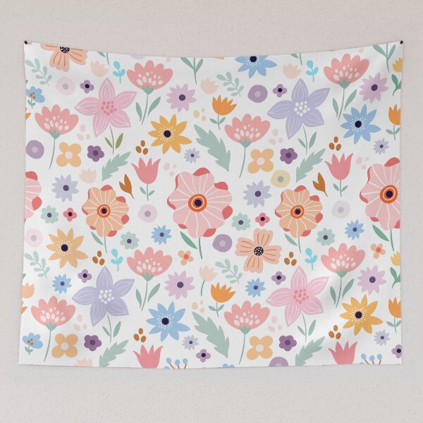 Item preview, Floral pattern with colorful different flowers designed and sold by lettostudio.