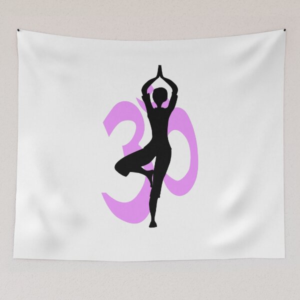 Item preview, Yoga Tree Pose with Om Background designed and sold by deepakrode7.