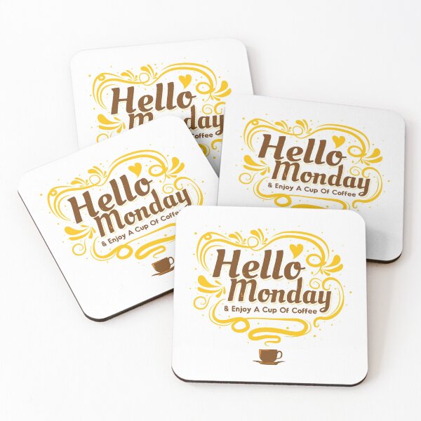 Item preview, Hello Monday & Enjoy a Cup of Coffee designed and sold by ReesDesigns.