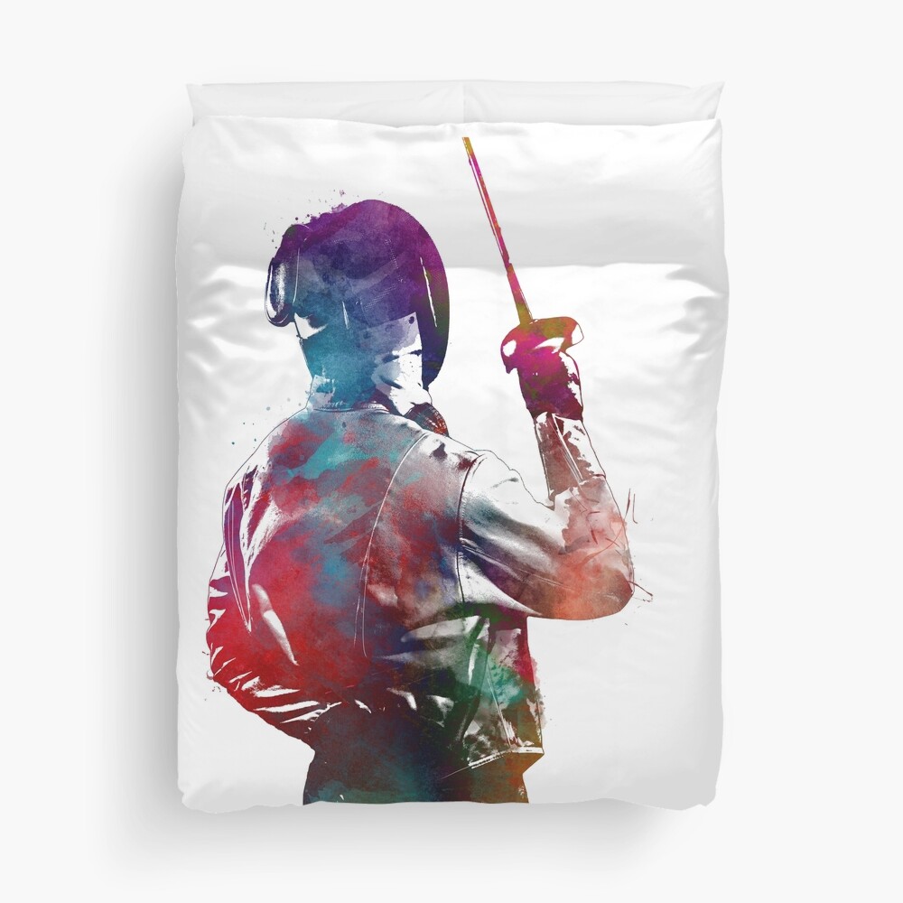 fencing sport art #fencing #sport Duvet Cover