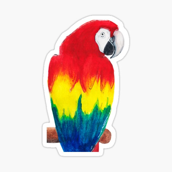 Watercolor - colorful parrot Sticker
