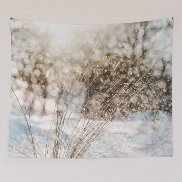Item preview, Beach grass in snow, glittering snowflakes designed and sold by Melissa Peltenburg.