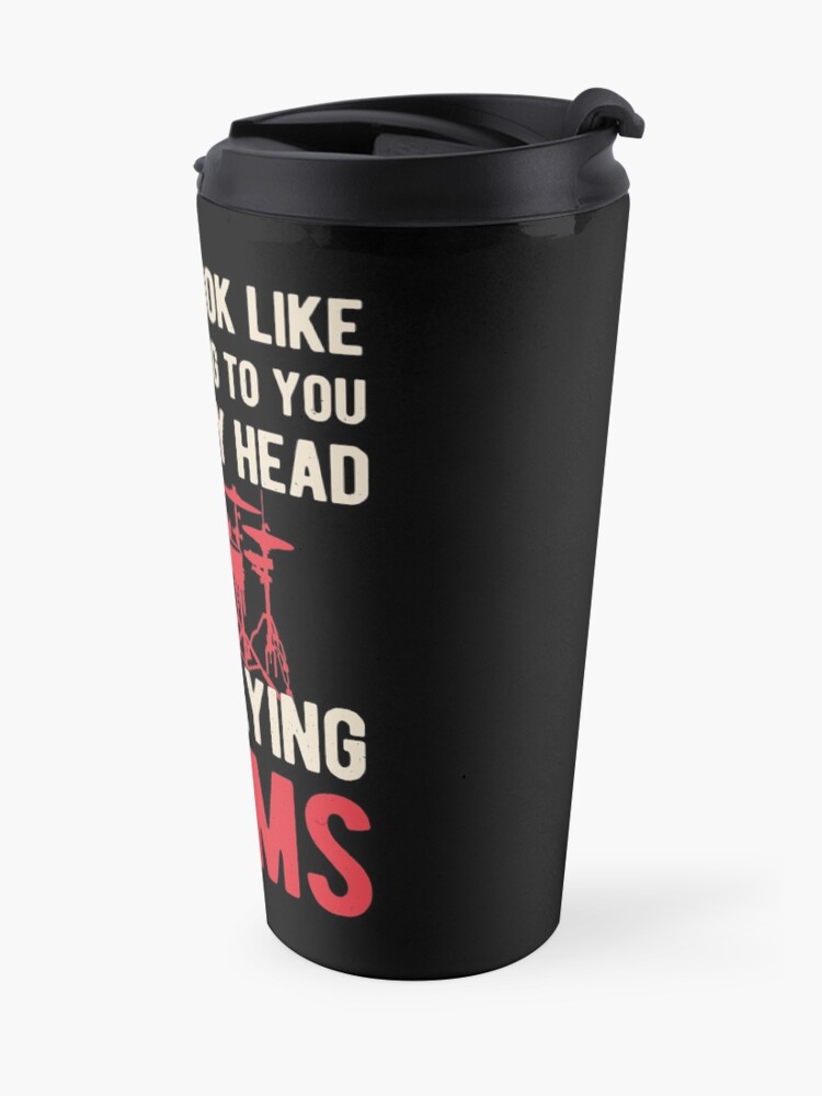 Alternate view of Funny Drummers Drumming Travel Mug