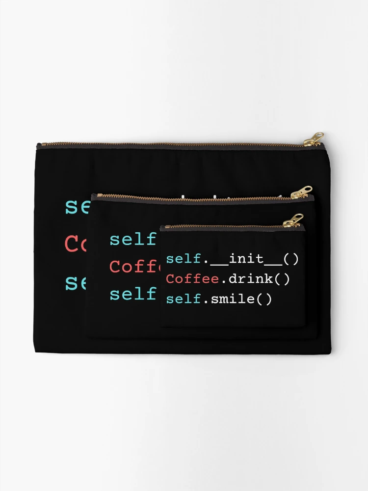 Thumbnail 2 of 4, Zipper Pouch, Self __init__ () Funny Python Programming design designed and sold by ayedarts.