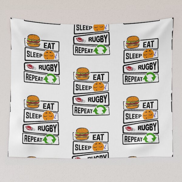 Item preview, Eat Sleep Rugby Repeat illustration Gift  designed and sold by KO-Design.