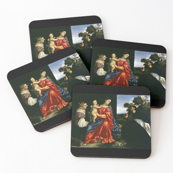 Item preview, Madonna and Child with Sts Catherine and Dominic and a Donor - Titian - c1512 designed and sold by CrankyOldDude.