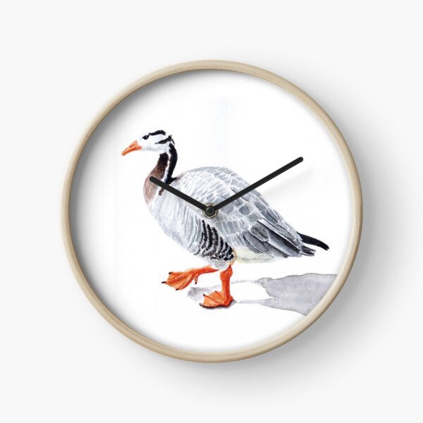 Bar-headed goose watercolor design Clock