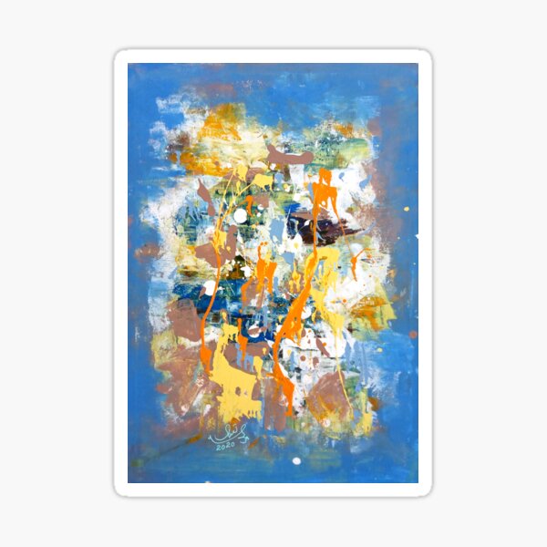 Modern Abstract Acrylic Painting Modern Interior 2 Sticker