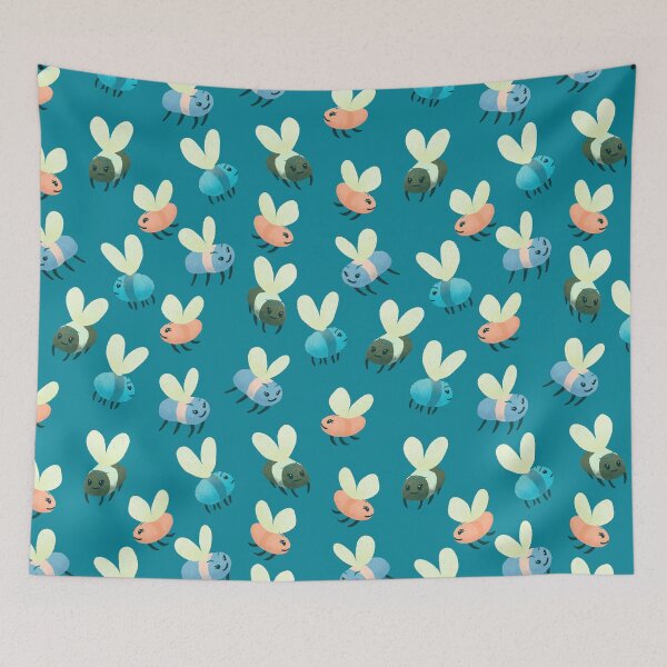 Item preview, Cute Bugs pattern - blue palette  designed and sold by MadebyCRO.