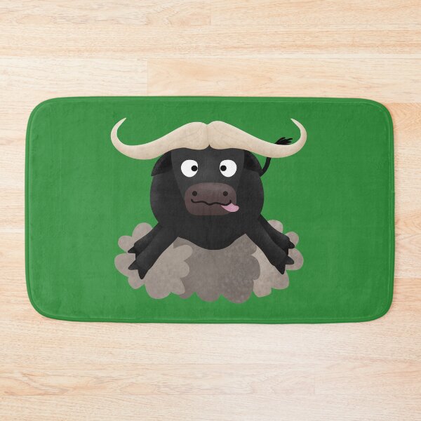 Item preview, Funny running water buffalo cartoon designed and sold by FrogFactory.