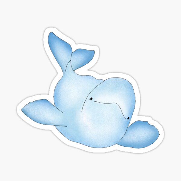 Beluga Whale Swimming Sticker by katdrawsit for iOS & Android