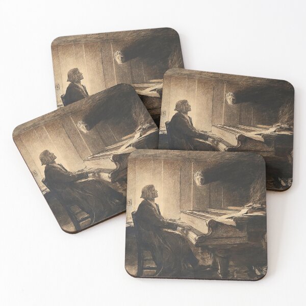 Item preview, Franz Liszt at a Piano by Hubert von Herkomer designed and sold by IndieArtDream.