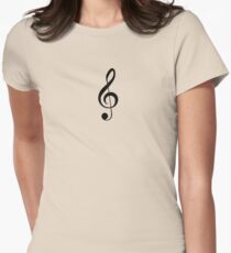 Treble Clef Musical Musician Baby Jumpsuit T-Shirt Bedpsread Duvet Sticker Women's Fitted T-Shirt