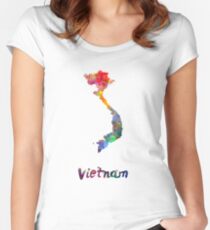 Vietnam in watercolor Fitted Scoop T-Shirt