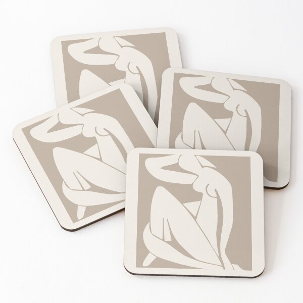 Item preview, Henri Matisse Nude, Paper Decoupes Art beige back, Matisse Cutout's designed and sold by re-make-.