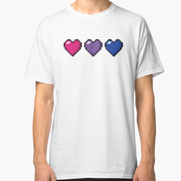 Bisexual Pixel Hearts Classic T-Shirt
