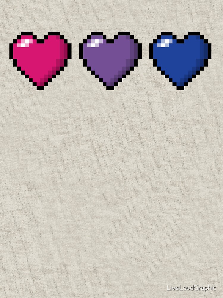 Bisexual Pixel Hearts by LiveLoudGraphic