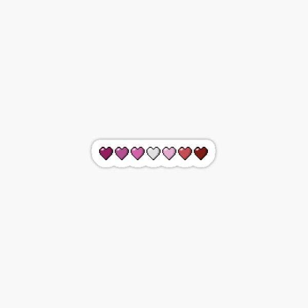 Lipstick Lesbian Pixel Hearts Sticker