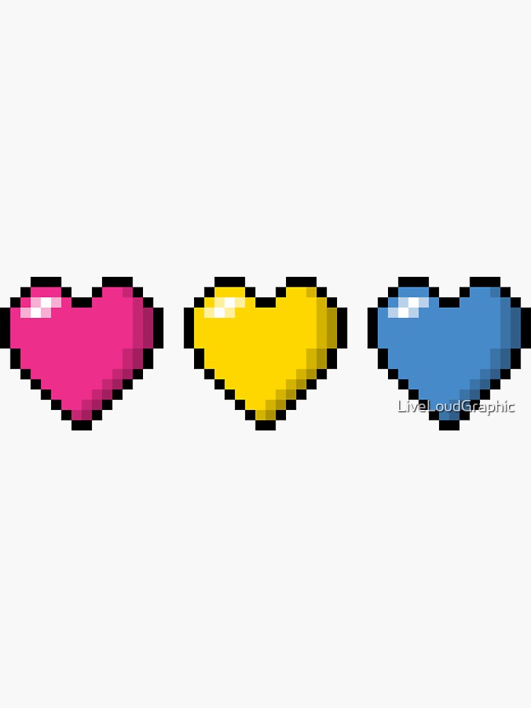 Pansexual Pixel Hearts by LiveLoudGraphic