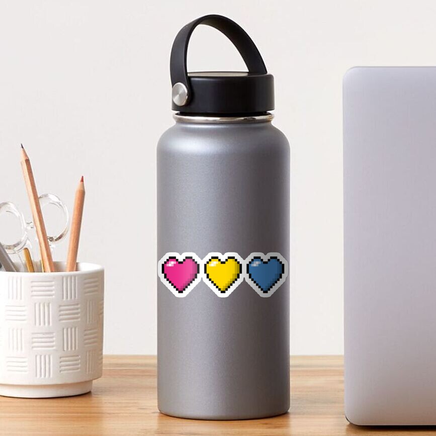 Pansexual Pixel Hearts Sticker