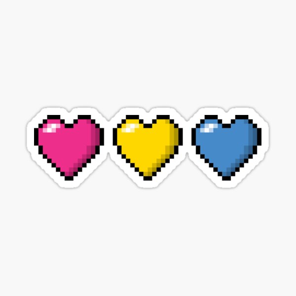 Pansexual Pixel Hearts Sticker