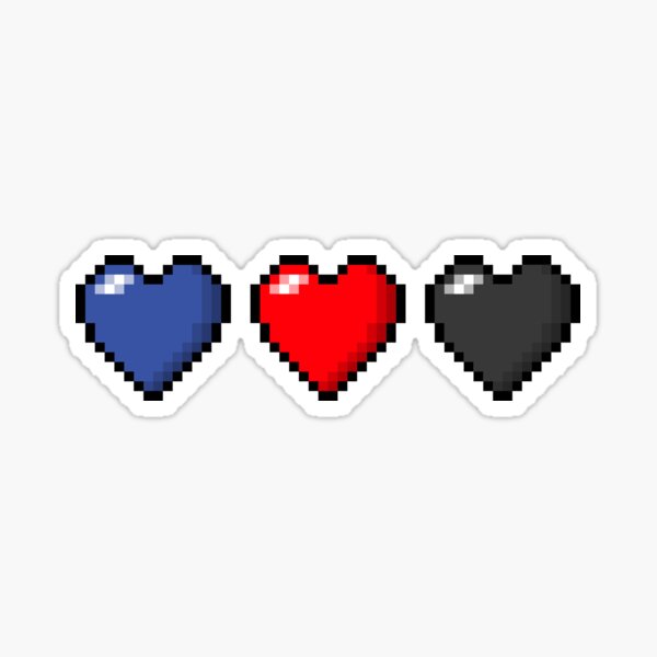 Polyamory Pixel Hearts Sticker