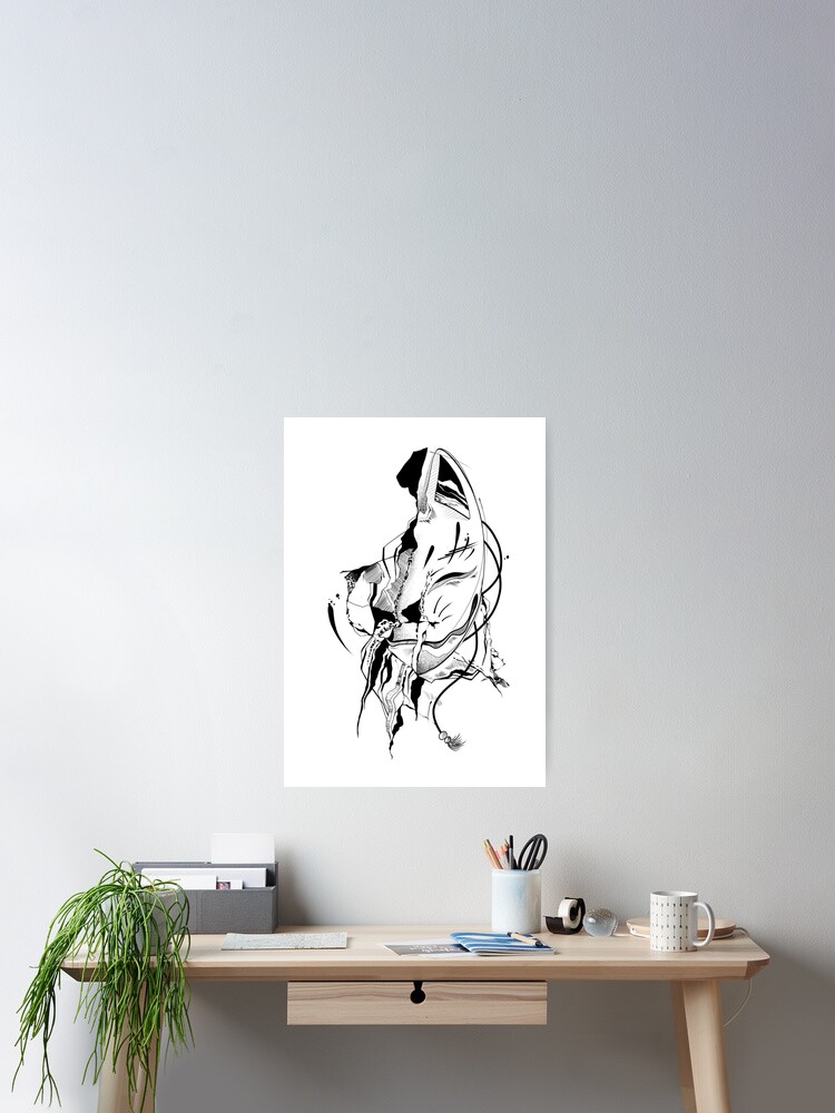 Thumbnail 1 of 3, Poster, Kitsune Mask designed and sold by Jakob Belbin.