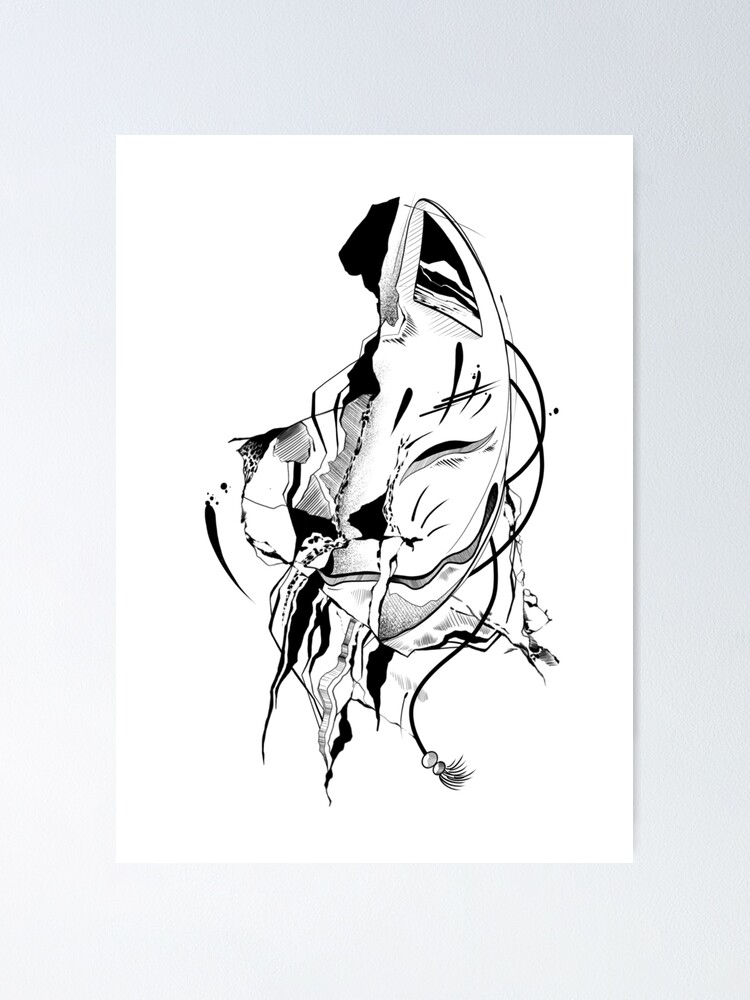 Thumbnail 2 of 3, Poster, Kitsune Mask designed and sold by Jakob Belbin.
