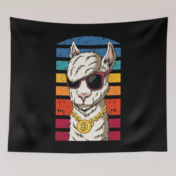 Item preview, Funny BTC Gangster Llama with Sunglasses designed and sold by SoloTravelerSt.