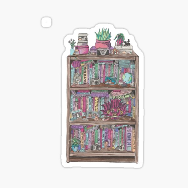 I'm most at home with shelves stacked with books  Sticker